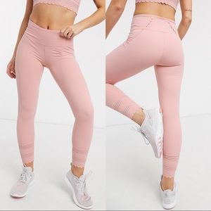 Free People Movement Pink Scalloped Hem Genesis Leggings
